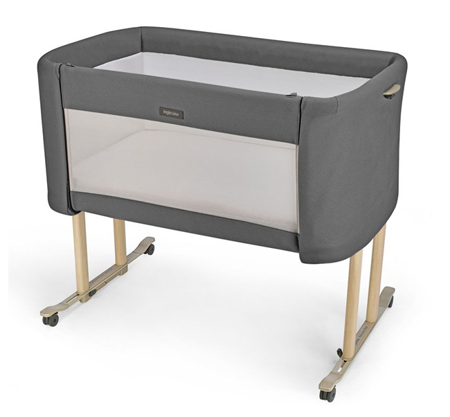 Welcome Bed Shiva Grey Dětská přístavná postýlka s kolečky a stahovací bočnicí Inglesina Welcome Bed Shiva Grey